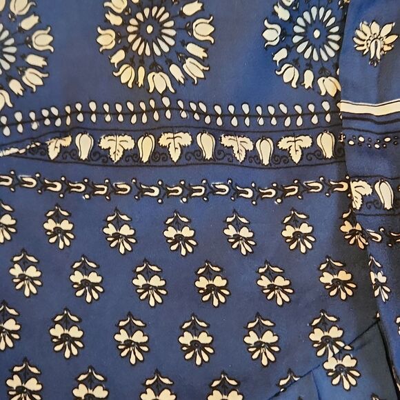 Zara Small Dress Blue and White Patterned Dress - Picture 8 of 11